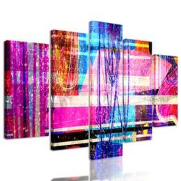 5-dielny obraz abstraktný výbuch farieb