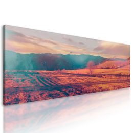 Obraz zapadajúce slnko nad jesennou krajinou