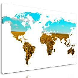 Obraz mapa sveta ako pšeničné pole