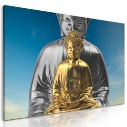 Obraz zlatý a strieborný Budha