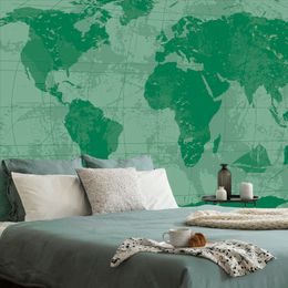 Tapeta historická mapa sveta v zelenom prevedení