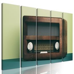 5-dielny obraz staré rádio
