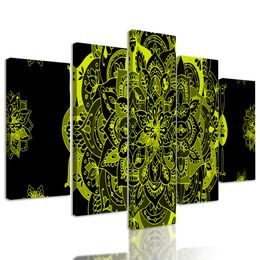 5-dielny obraz žltá Vintage Mandala