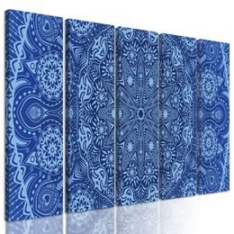 5-dielny obraz modrá luxusná Mandala