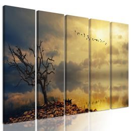 5-dielny obraz pohľad na čisté more