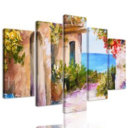 5-dielny obraz dovolenkový domček