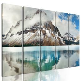 5-dielny obraz zamrznuté pleso pod majestátnou horou