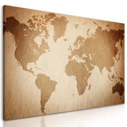 Obraz mapa sveta v sépiovom prevedení