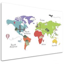 Obraz minimalistcká mapa sveta