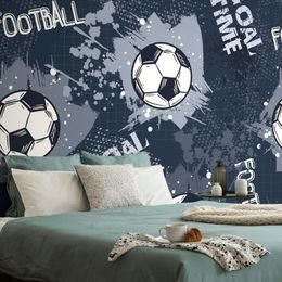 Samolepiaca tapeta futbalová lopta na fialovom pozadí