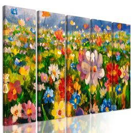 5-dielny obraz maľba kvetinovej lúky