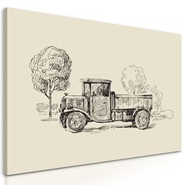 Obraz retro nákladné auto v umeleckom prevedení