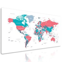 Obraz mapa v pútavom pastelovom prevedení
