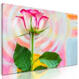 Obraz ruža na maľovanom pozadí