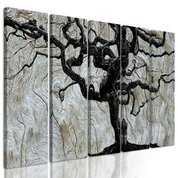 5-dielny obraz tajuplný strom na dreve