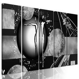 5-dielny obraz abstrakcia spriaznených duší v čiernobielom prevedení