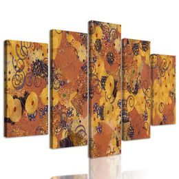 5-dielny obraz abstraktné umenie inšpirované G. Klimtom