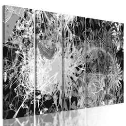5-dielny obraz abstraktné umenie v čiernobielom prevedení