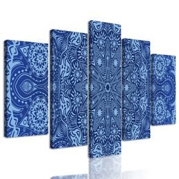 5-dielny obraz modrá luxusná Mandala