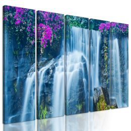 5-dielny obraz krásny horský vodopád