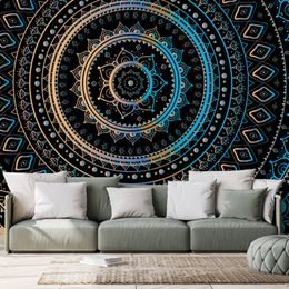 Tapeta krásna modro zlatá Mandala