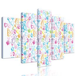 5-dielny obraz hračky v krásnom farebnom prevedení