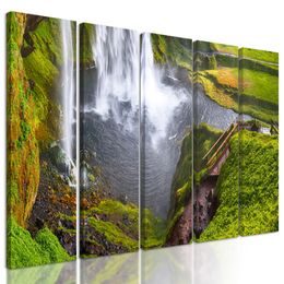 5-dielny obraz zaujímavý  vodopád