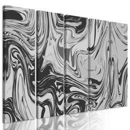 5-dielny obraz čiernobiela umelecká abstrakcia