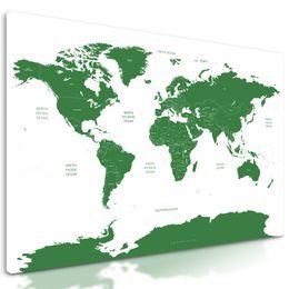 Obraz podrobná mapa sveta v zelenej farbe