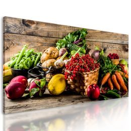 Obraz zmes čerstvého ovocia a zeleniny