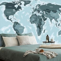 Tapeta nádherná mapa v odtieňoch modrej