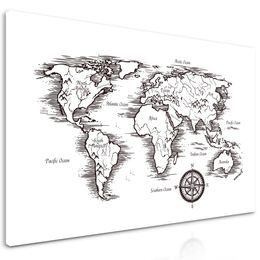 Obraz nádherná mapa v umeleckom prevedení