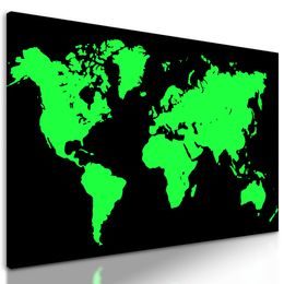 Obraz čierno zelená mapa sveta