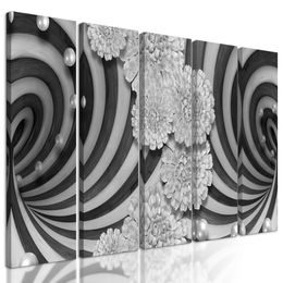 Obraz drevená špirála v čiernobielom prevedení