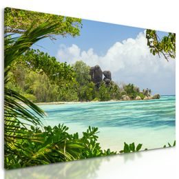 Obraz ikonické skaly na ostrove La Digue