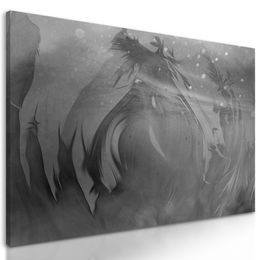 Obraz abstraktné znázornenie prírody v čiernobielom prevedení