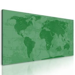 Obraz historická mapa sveta v zelenom prevedení