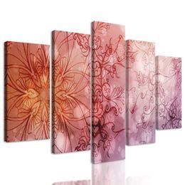 5-dielny obraz ružová Mandala