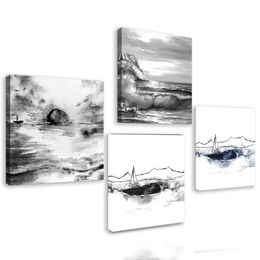 Set obrazov abstraktné zobrazenie mora
