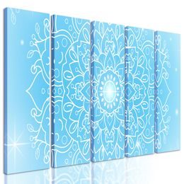 5-dielny obraz magická snehobiela Mandala