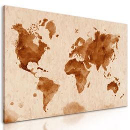 Obraz stará mapa sveta v sépiovom prevedení