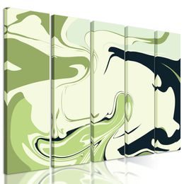 5-dielny obraz abstrakcia zelenej