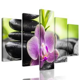 5-dielny obraz wellnes kamene v srdci prírody