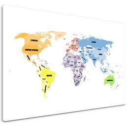 Obraz mapa sveta s pútavými nápismi