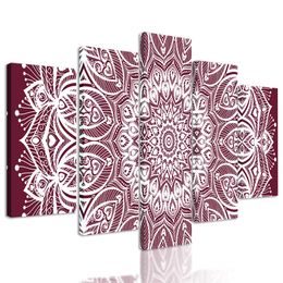 5-dielny obraz nekonečná Mandala v ružovom prevedení