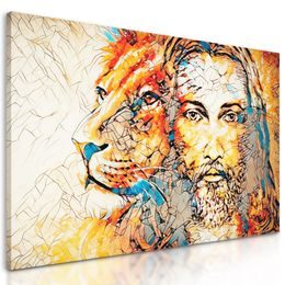 Obraz spojenie leva a stvoriteľa