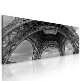 Obraz detail Eiffelovej veže v čiernobielom prevedení