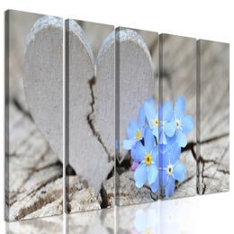 5-dielny obraz zlomené srdiečko