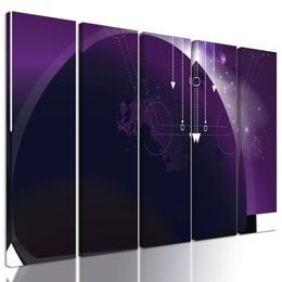 5-dielny obrat Feng Shui fialová abstrakcia