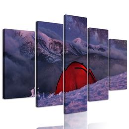 5-dielny obraz stan v zasneženej krajine